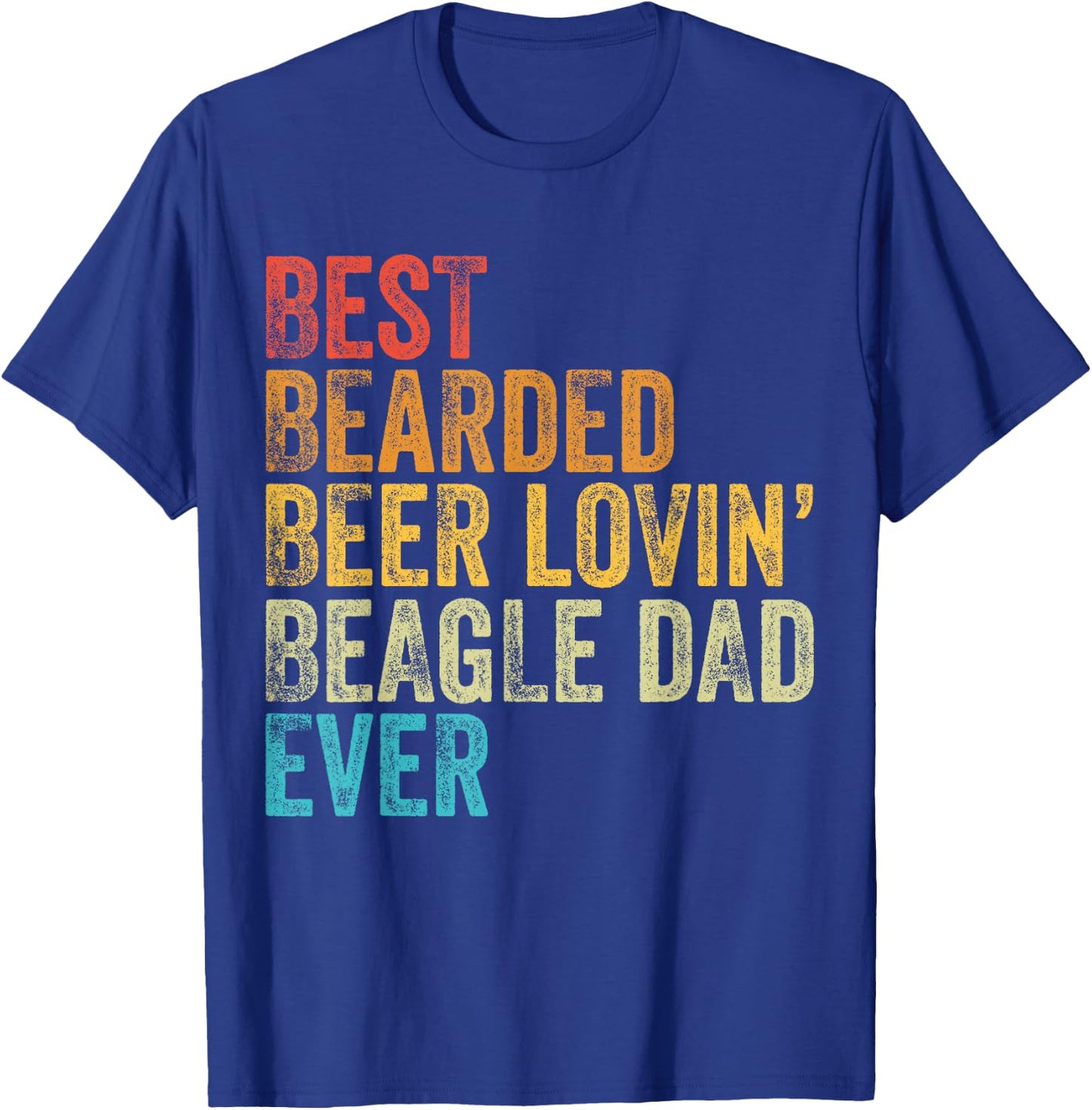 Best Bearded Beer Lovin Beagle Dad Pet Lover Dog Owner Retro Men T-Shirt - T-Shirt | Royal