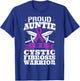 Proud Auntie Of A Cystic Fibrosis Warrior Awareness Ribbon T-Shirt - T-Shirt | Royal