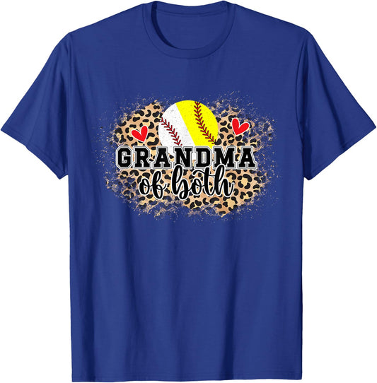 Grandma Of Both Baseball Softball Grandma T-Shirt - T-Shirt | Royal