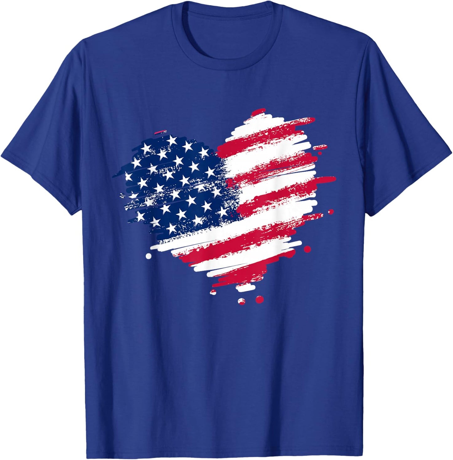 4th of July Heart USA American Flag Patriotic Men Women T-Shirt - T-Shirt | Royal