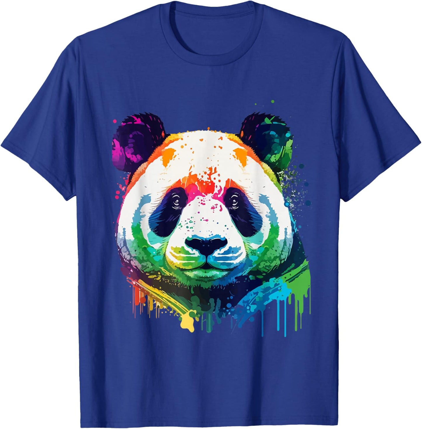 Panda Colorful Pop Art Splash Art Tie Dye Rainbow T-Shirt - T-Shirt | Royal