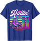Rollin' into 11 Roller Skating Rink 11th Birthday Party Girl T-Shirt - T-Shirt | Royal