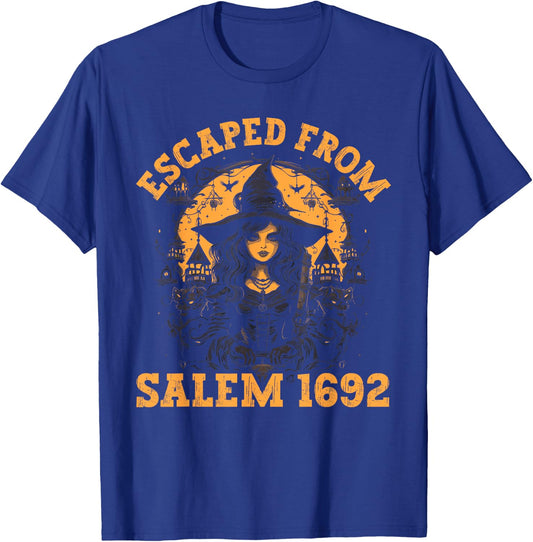Salem Witch Halloween 1692 Witches Broom Witchy Witchraft T-Shirt - T-Shirt | Royal