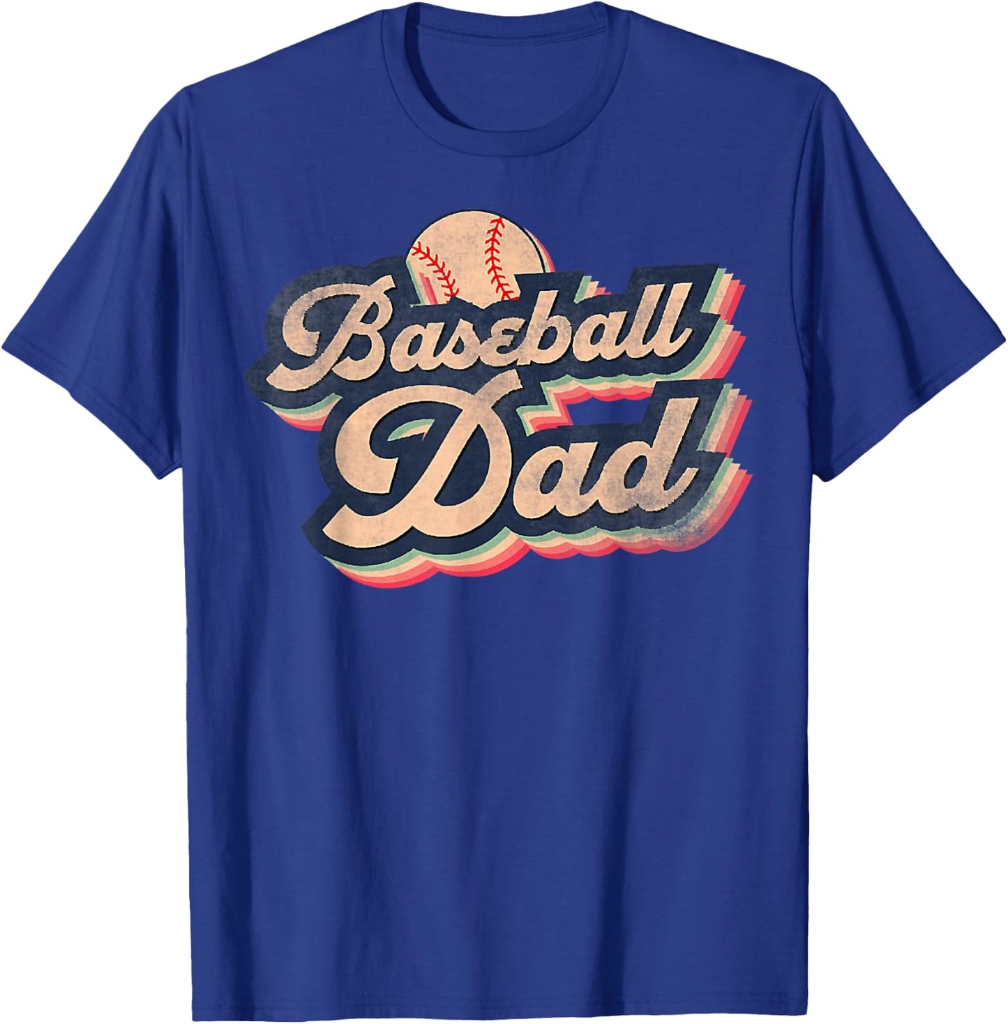 Retro Vintage Baseball Dad, T-Ball Dad, Ball Fathers Day T-Shirt - T-Shirt | Royal
