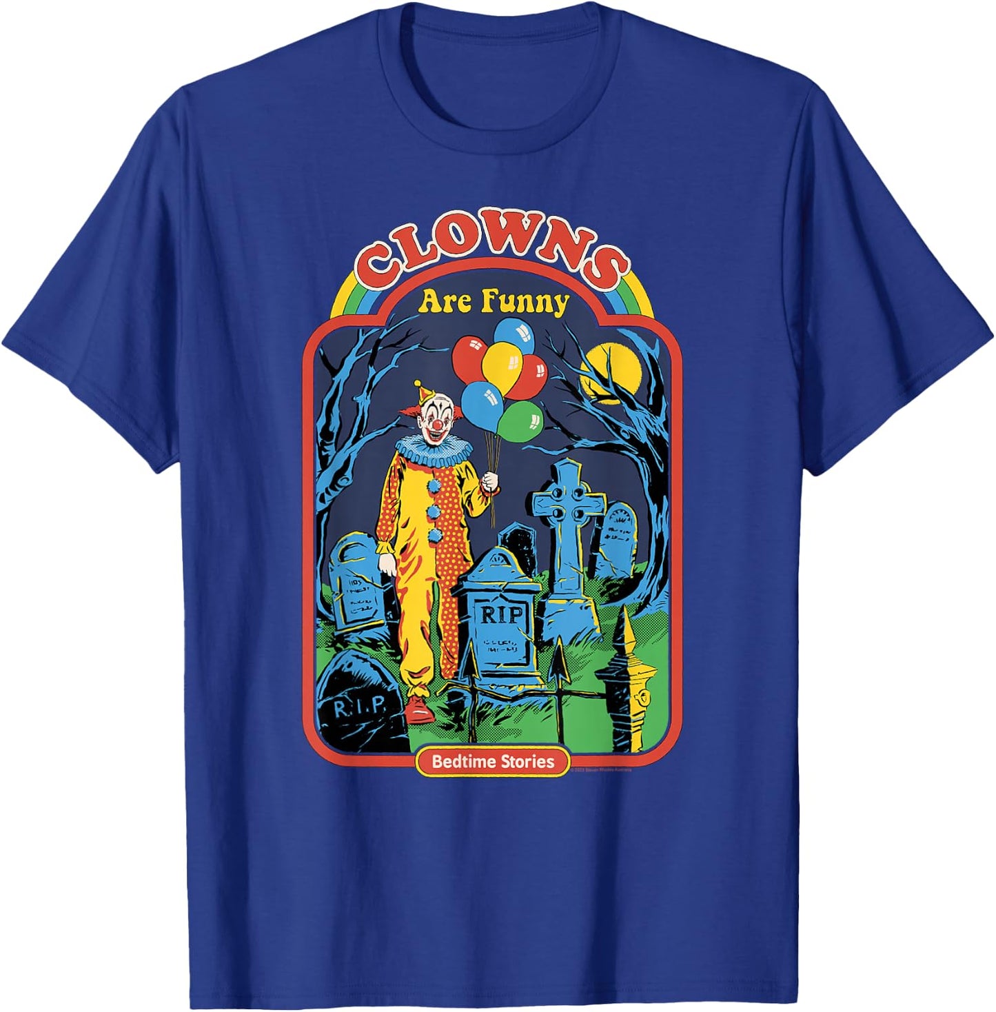 Steven Rhodes Clowns are Funny Graveyard Retro Dark Humor T-Shirt - T-Shirt | Royal