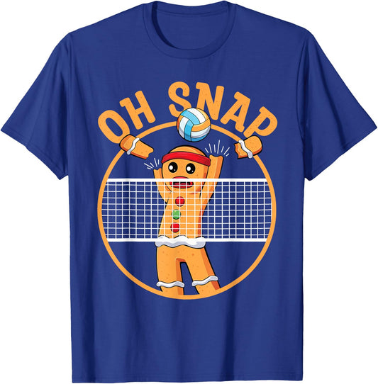 Oh Snap Gingerbread Man Christmas Volleyball T-Shirt - T-Shirt | Royal