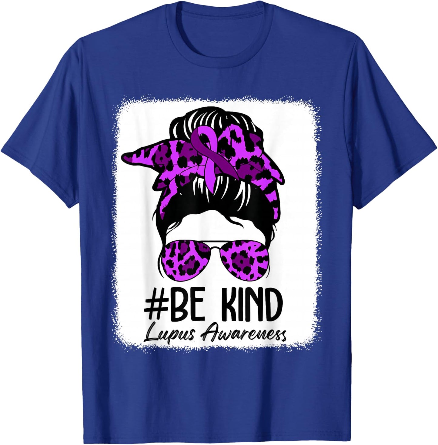Be Kind Lupus Awareness Messy Bun May We Wear Purple Women T-Shirt - T-Shirt | Royal