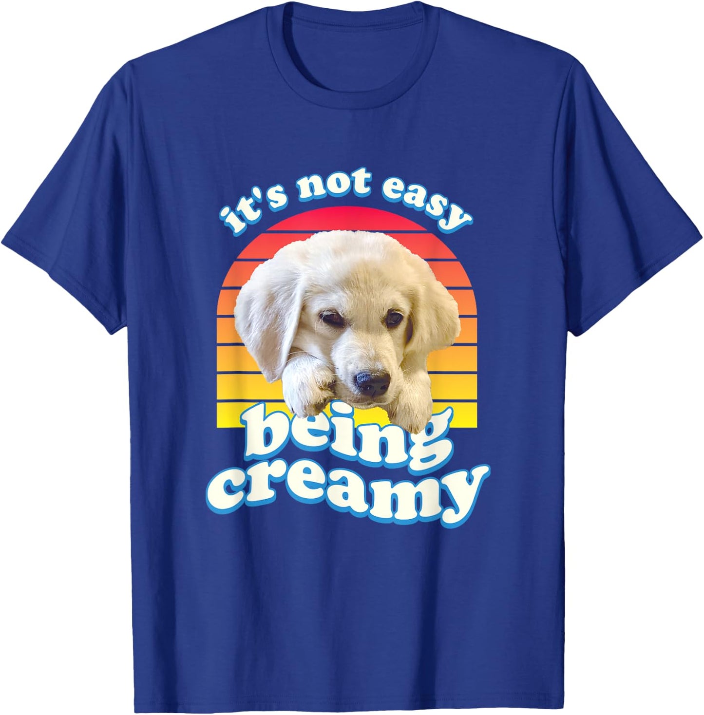 English Cream Golden Retriever Funny ECGR Puppy Vintage 80's T-Shirt - T-Shirt | Royal