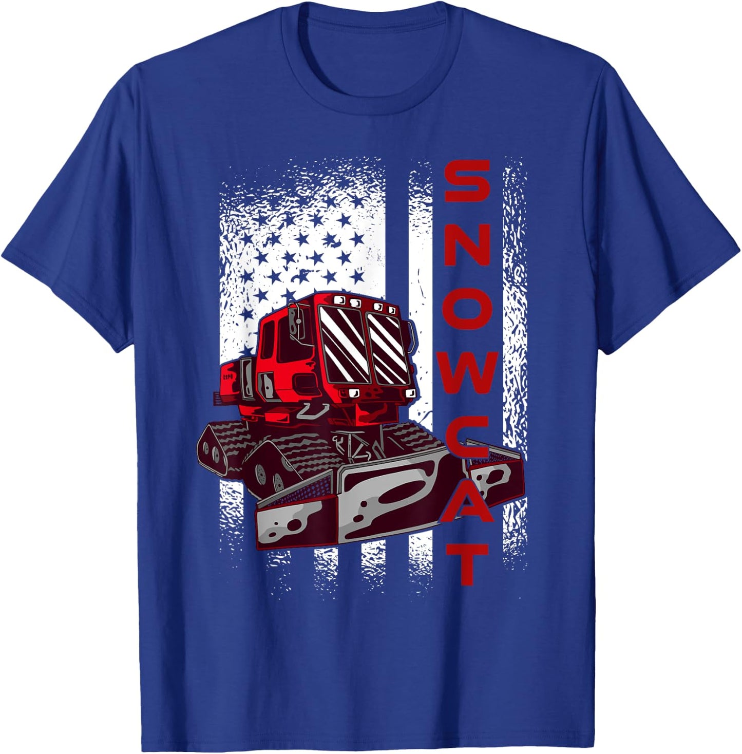 Snow Groomer Cool Snowcat Winter Sport US Flag Men Women T-Shirt - T-Shirt | Royal