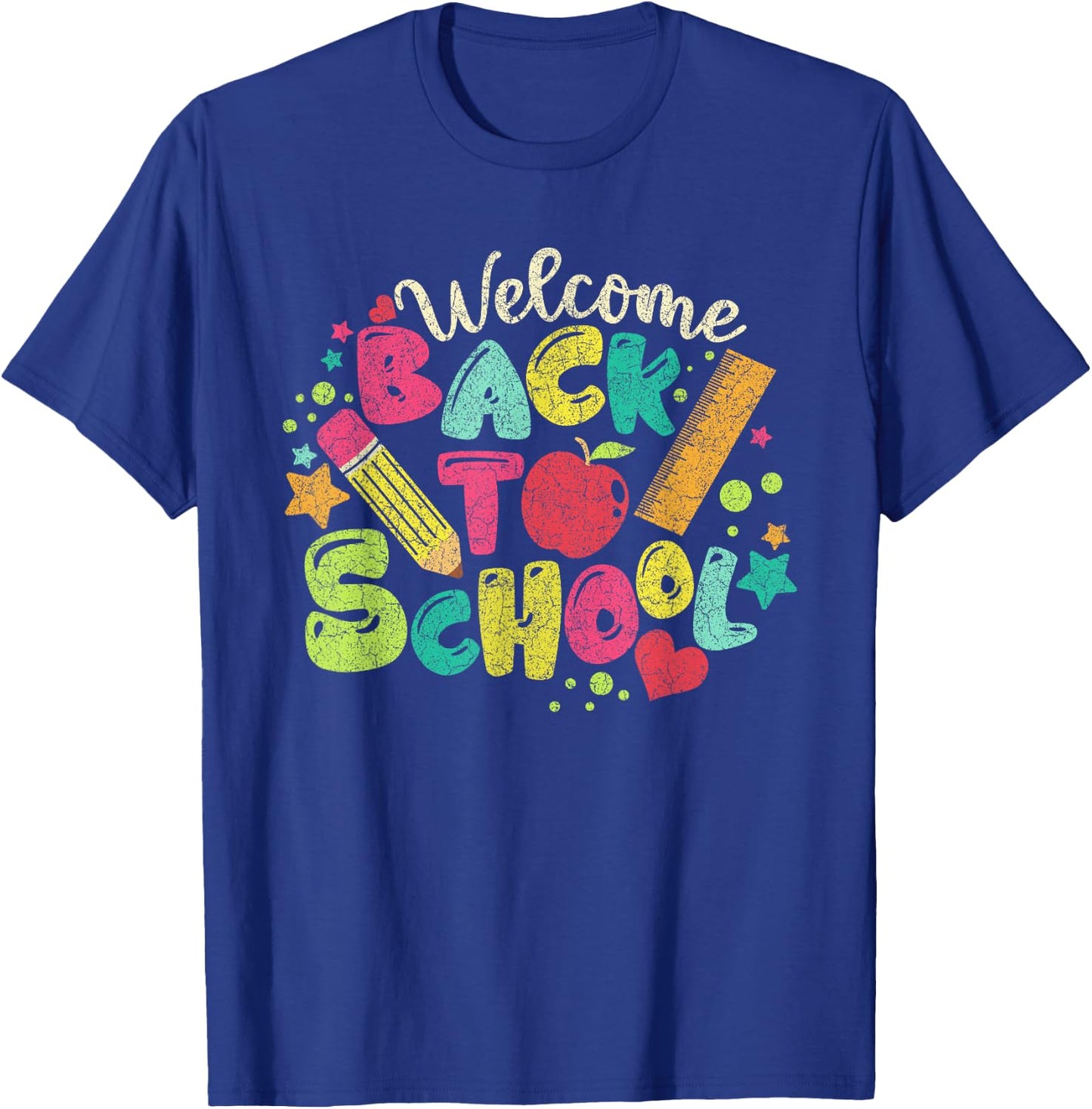 Welcome Back To School Ruler Pencil Kid T-Shirt - T-Shirt | Royal