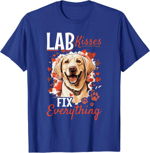 Labrador Dog Breed Pet - Lab kisses fix everything T-Shirt - T-Shirt | Royal