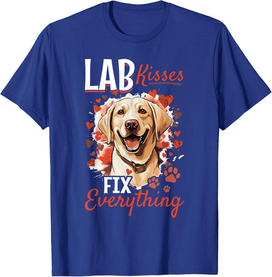 Labrador Dog Breed Pet - Lab kisses fix everything T-Shirt - T-Shirt | Royal