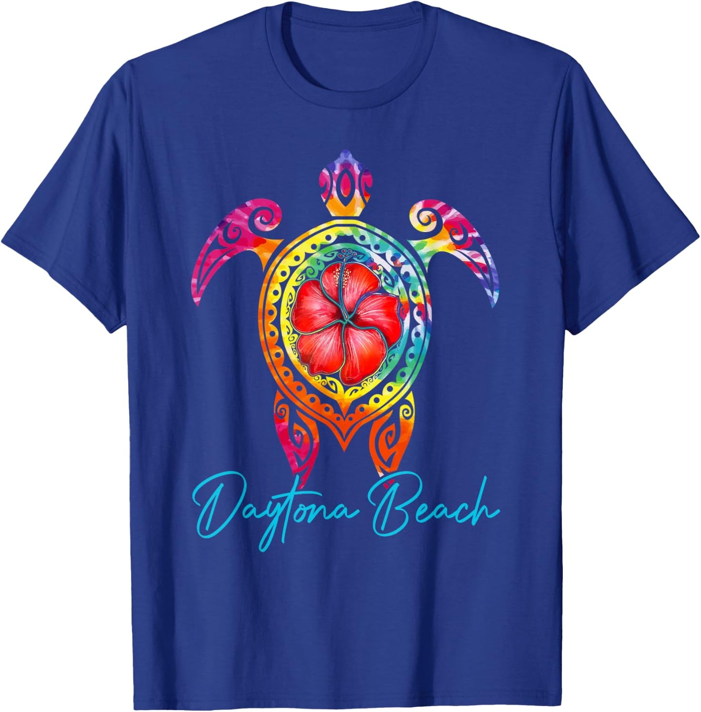 Daytona Beach Florida Tie Dye Sea Turtle Vacation 2025 T-Shirt - T-Shirt | Royal