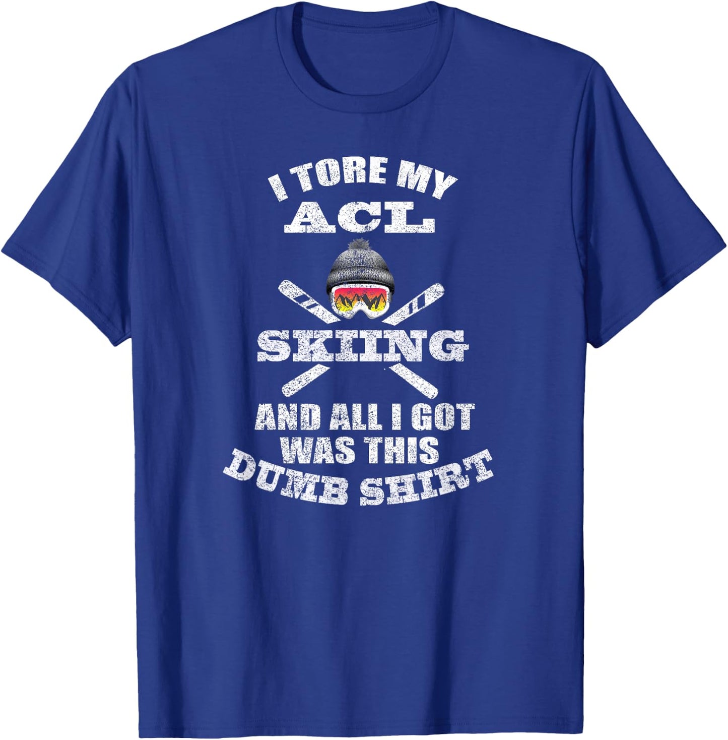 Skiing ACL Surgery Joke Graphic for Winter Sport Injury T-Shirt - T-Shirt | Royal