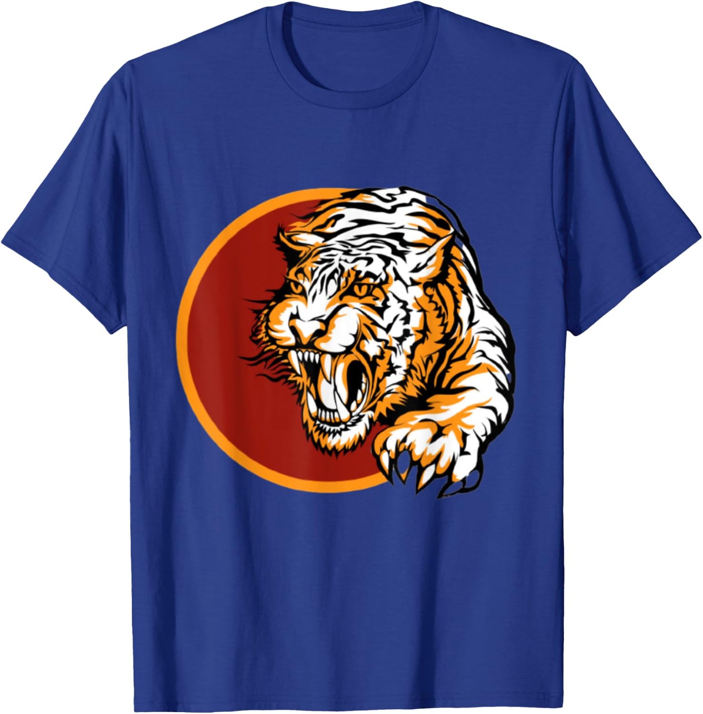Angry Tiger Printed Premium Quality T-Shirt - T-Shirt | Royal
