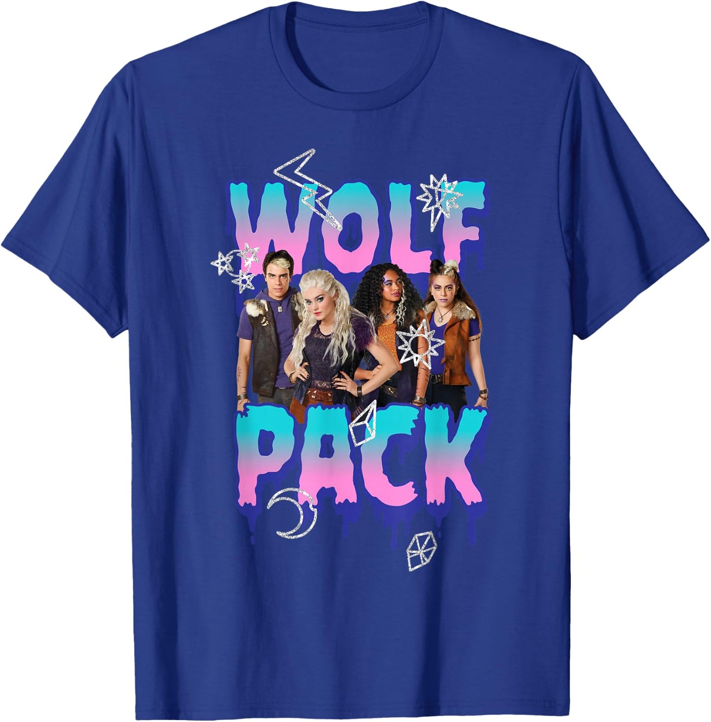 Disney Zombies Group Shot Wolf Pack Doodles T-Shirt - T-Shirt | Royal