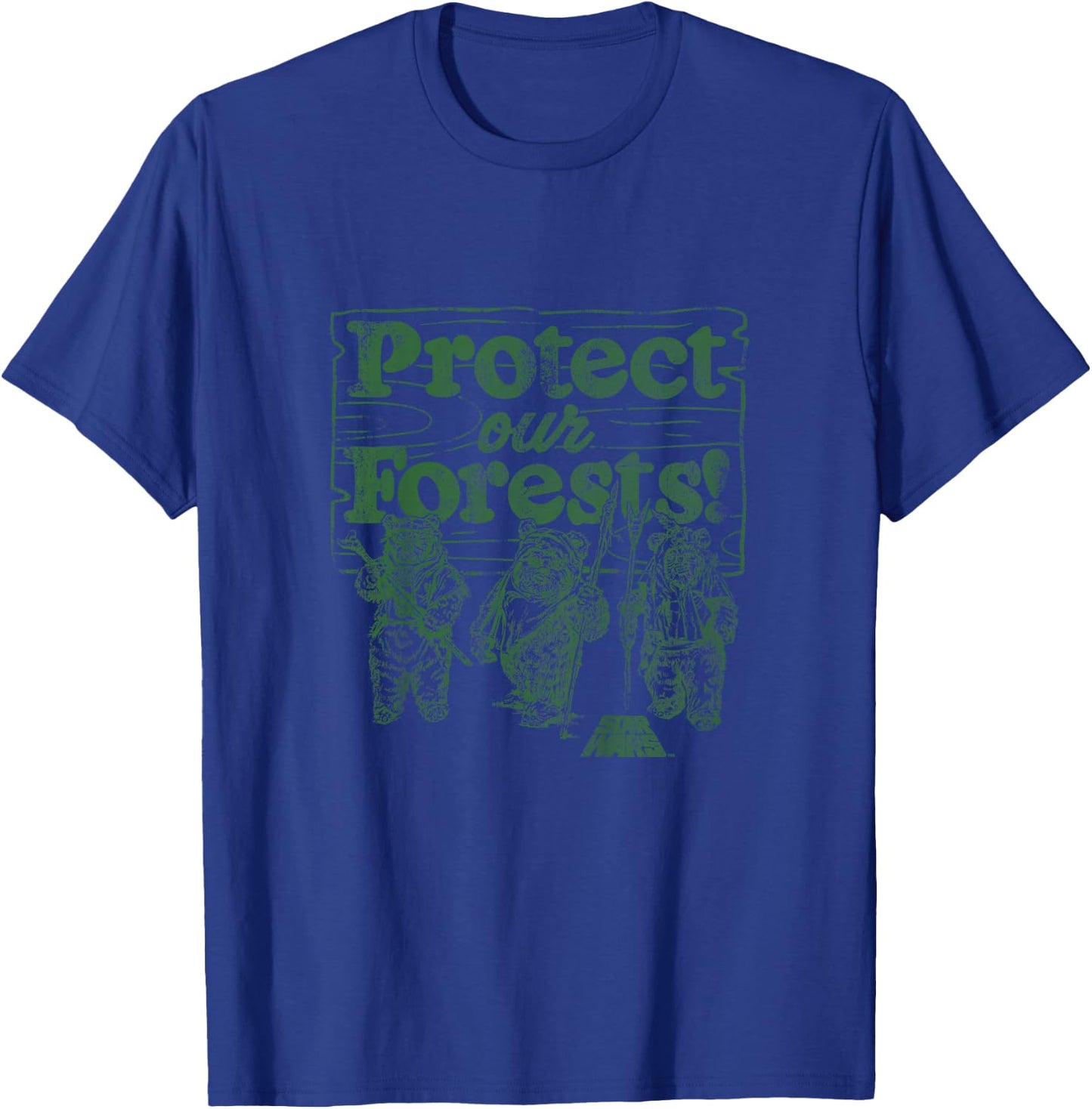 Kids Star Wars Classic Protect Our Forests Vintage Ewok Fighters T-Shirt - T-Shirt | Royal