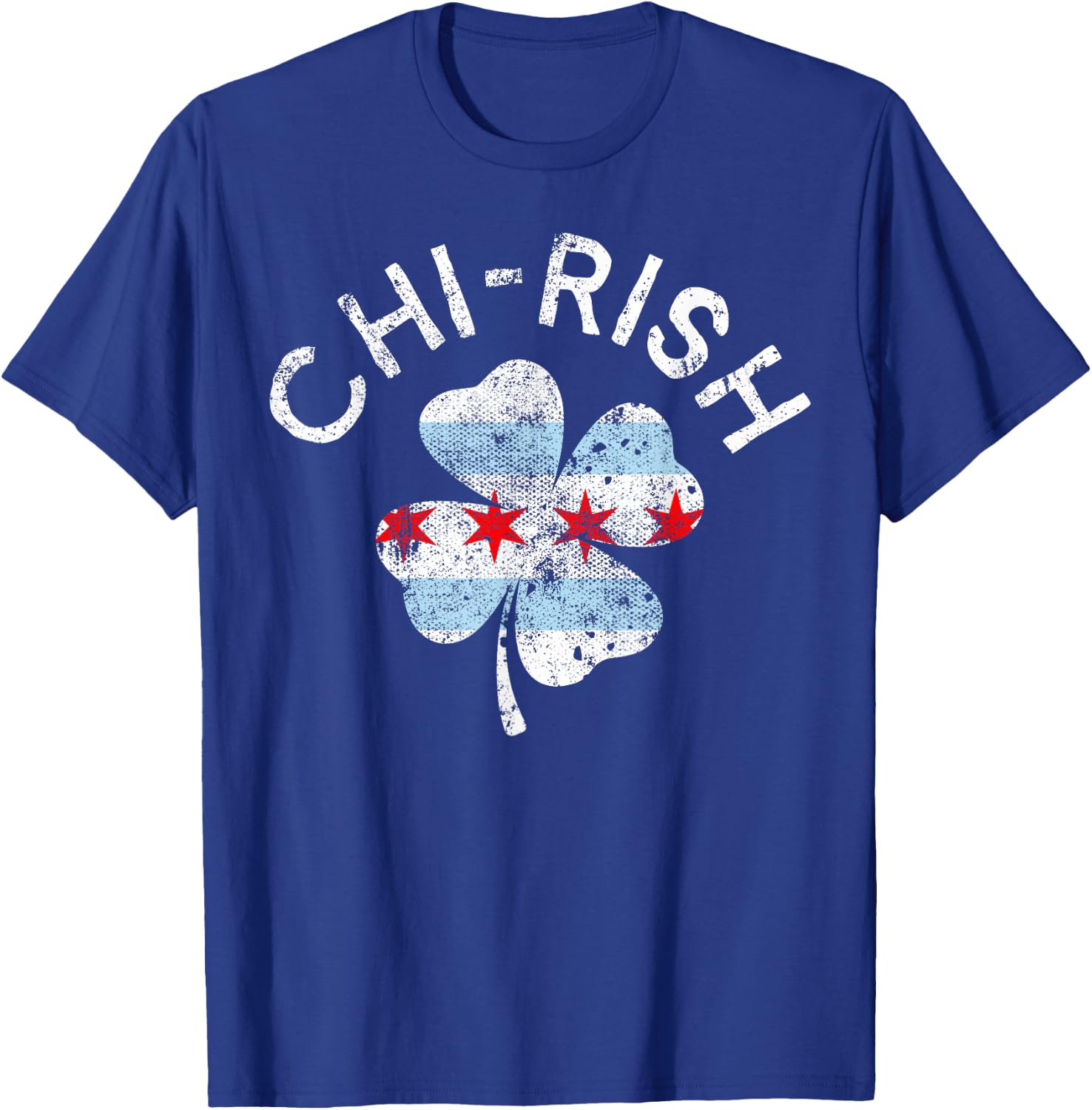 Chi-rish Chicago Flag Lucky Clover St. Patrick's Day T-Shirt - T-Shirt | Royal