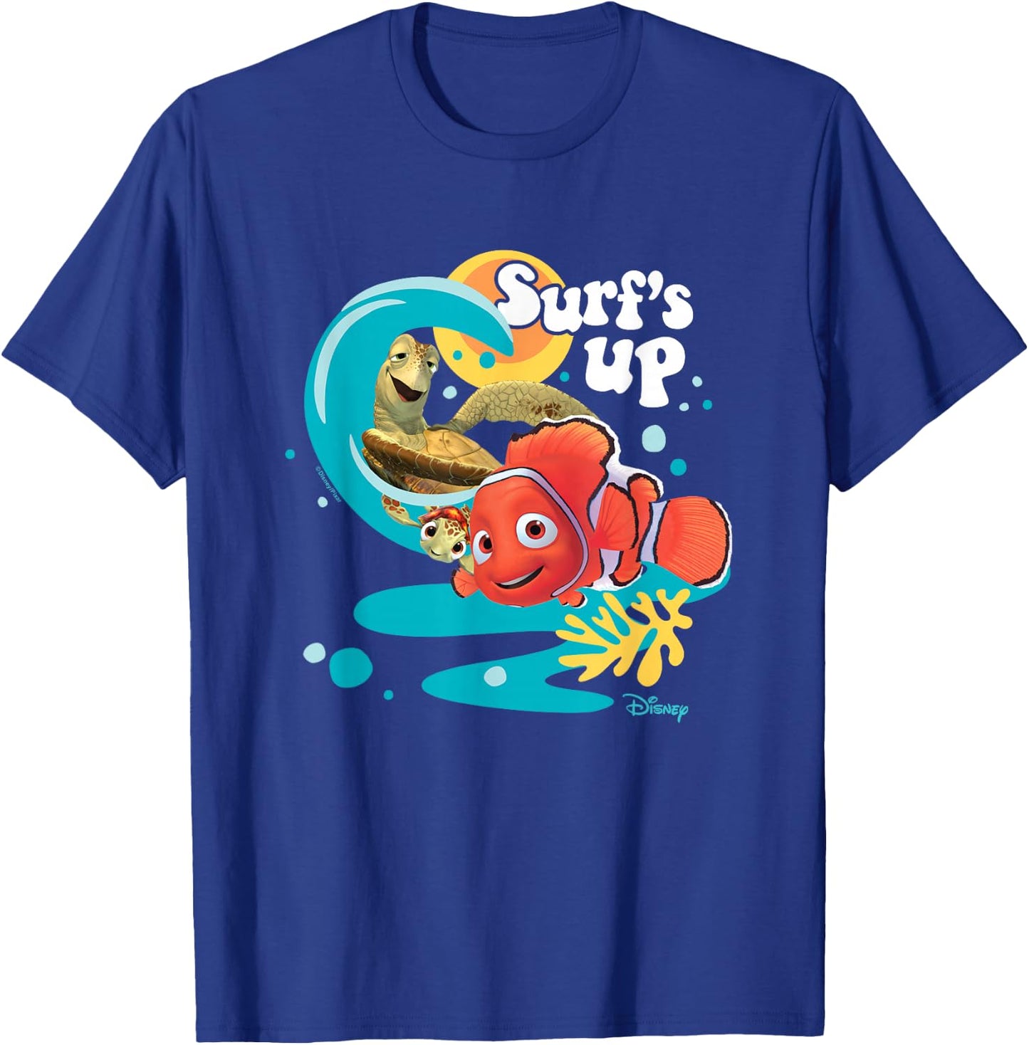 Finding Nemo - Crush Squirt Nemo Surfs Up T-Shirt - T-Shirt | Royal