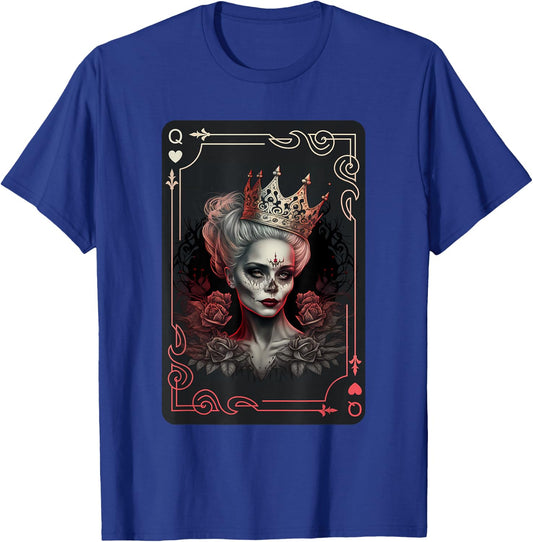 Queen of Hearts Gothic Poker Card Game Halloween Creepy T-Shirt - T-Shirt | Royal