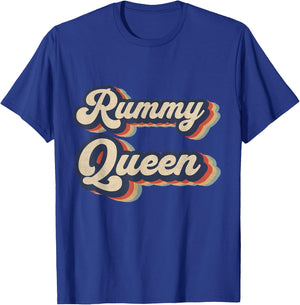 Rummy Queen Vintage Design Funny Rummy Card Game T-Shirt - T-Shirt | Royal