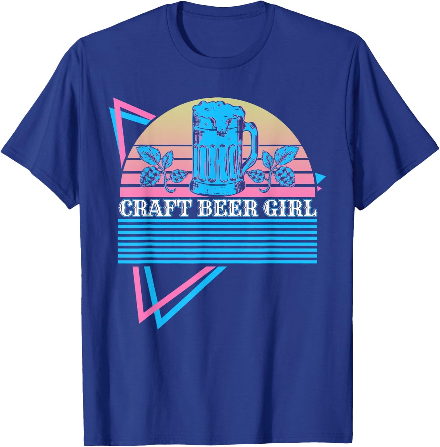 Craft Beer Girl Retro Craft Beer Girl T-Shirt - T-Shirt | Royal