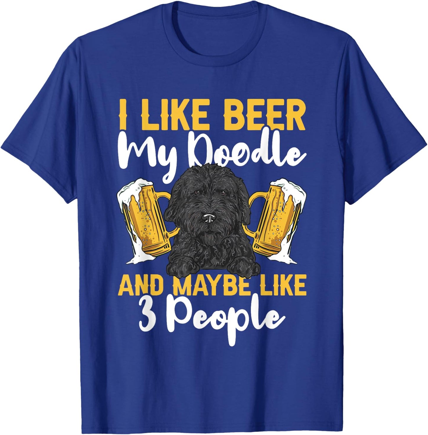 Black Goldendoodle Beer Doodle Dog T-Shirt - T-Shirt | Royal