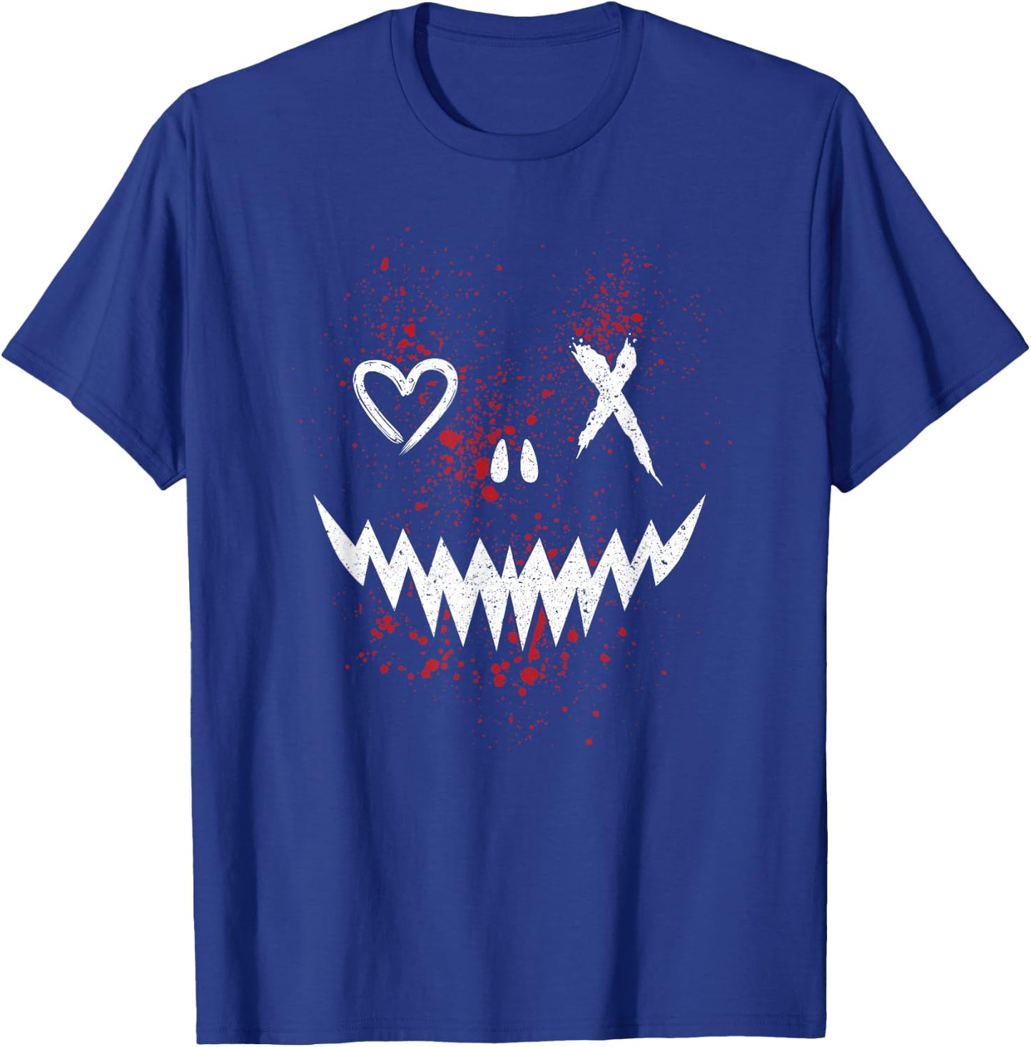 Evil Face | Heart Cross Smile | Satan Demon T-Shirt - T-Shirt | Royal