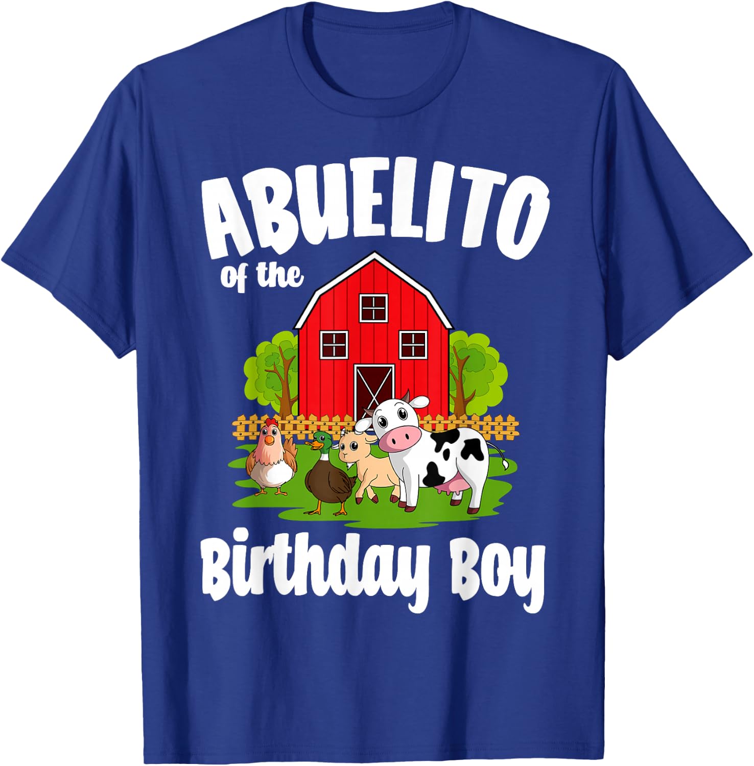 Abuelito Of The Birthday Boy Farm Animal Bday Party T-Shirt - T-Shirt | Royal