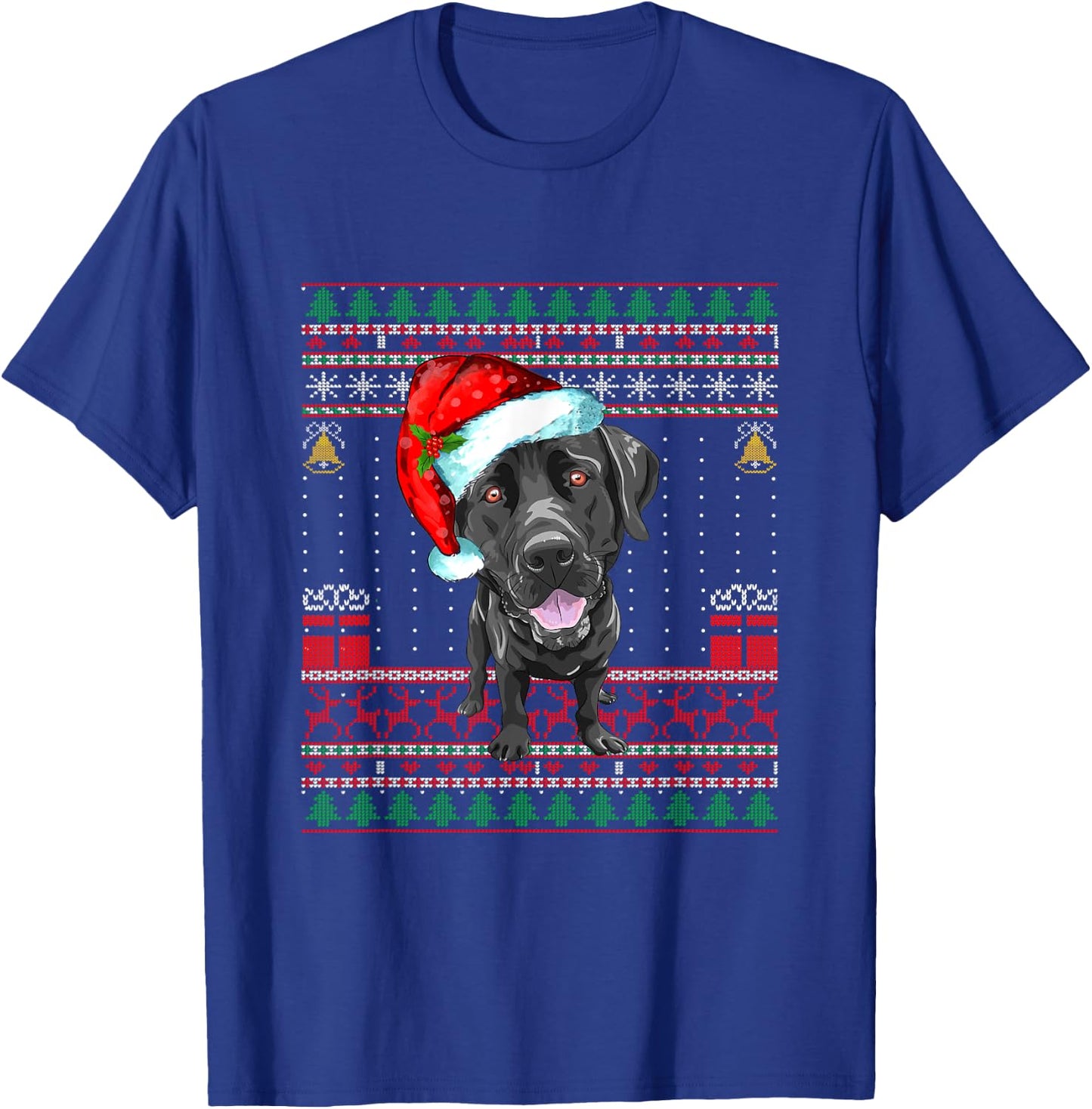 Black Lab Labrador Christmas Dog Owner Ugly Sweater Funny T-Shirt - T-Shirt | Royal