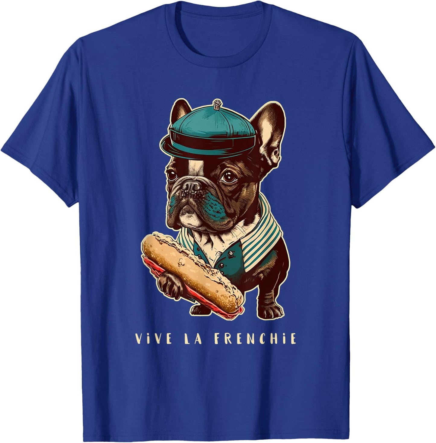 Funny French Bulldog Retro Outfits Clothes Vive La Frenchie Men Women Kids T-Shirt - T-Shirt | Royal
