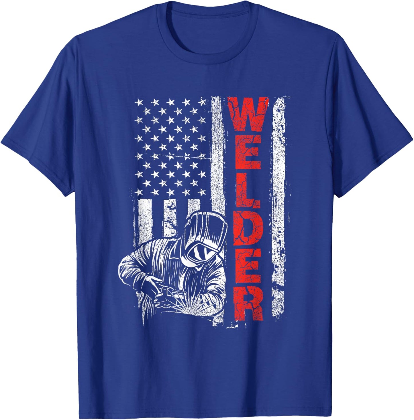 Welder - USA American Welding Worker Metalworking Lover Small T-Shirt - T-Shirt | Royal