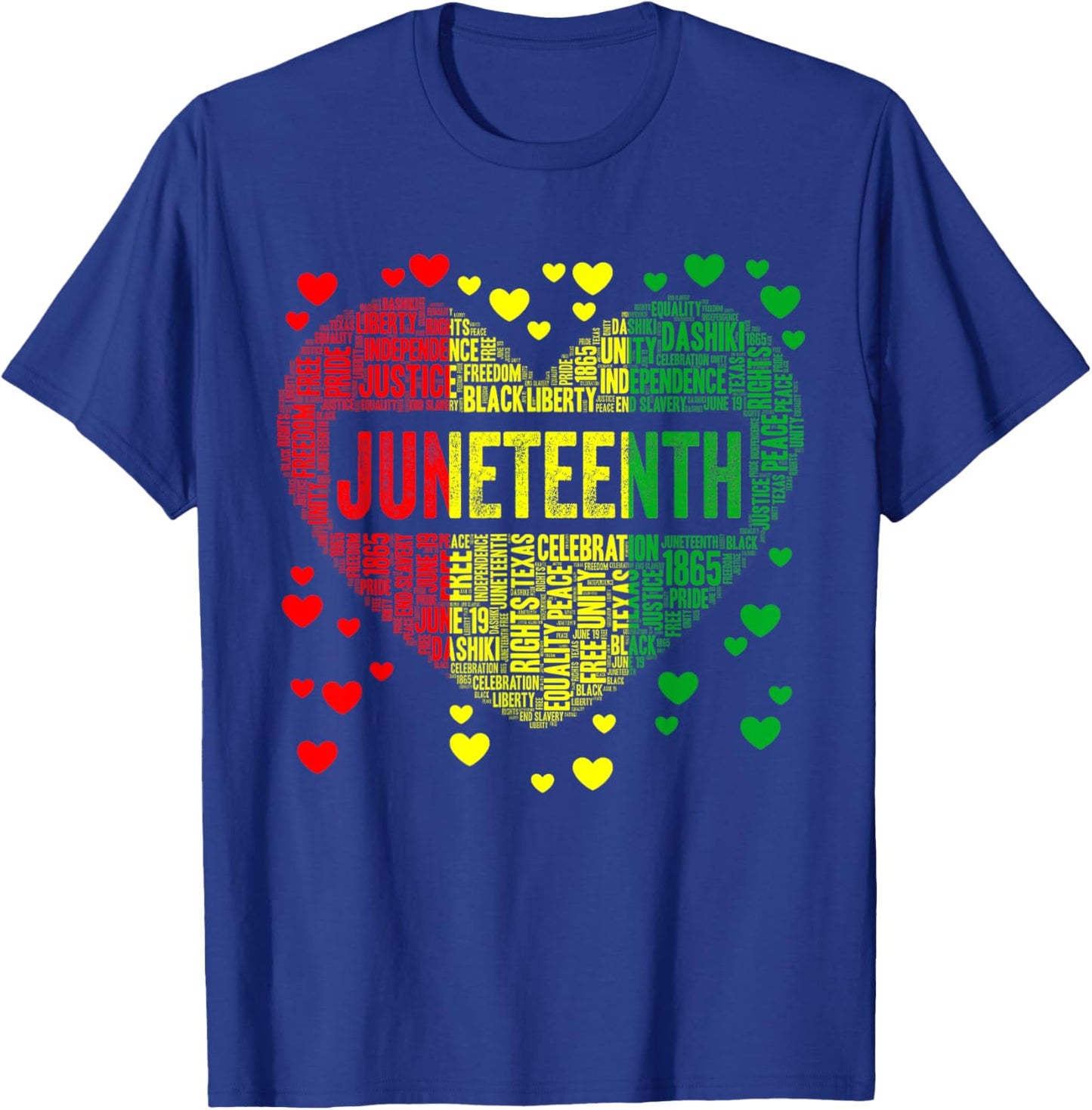 Black History Heart Juneteenth Melanin African American T-Shirt - T-Shirt | Royal