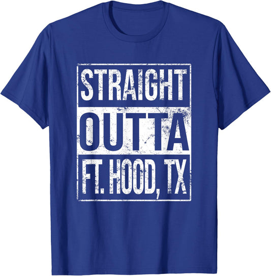 Straight Outta Fort Hood Texas Vintage Ft Hood TX T-Shirt - T-Shirt | Royal