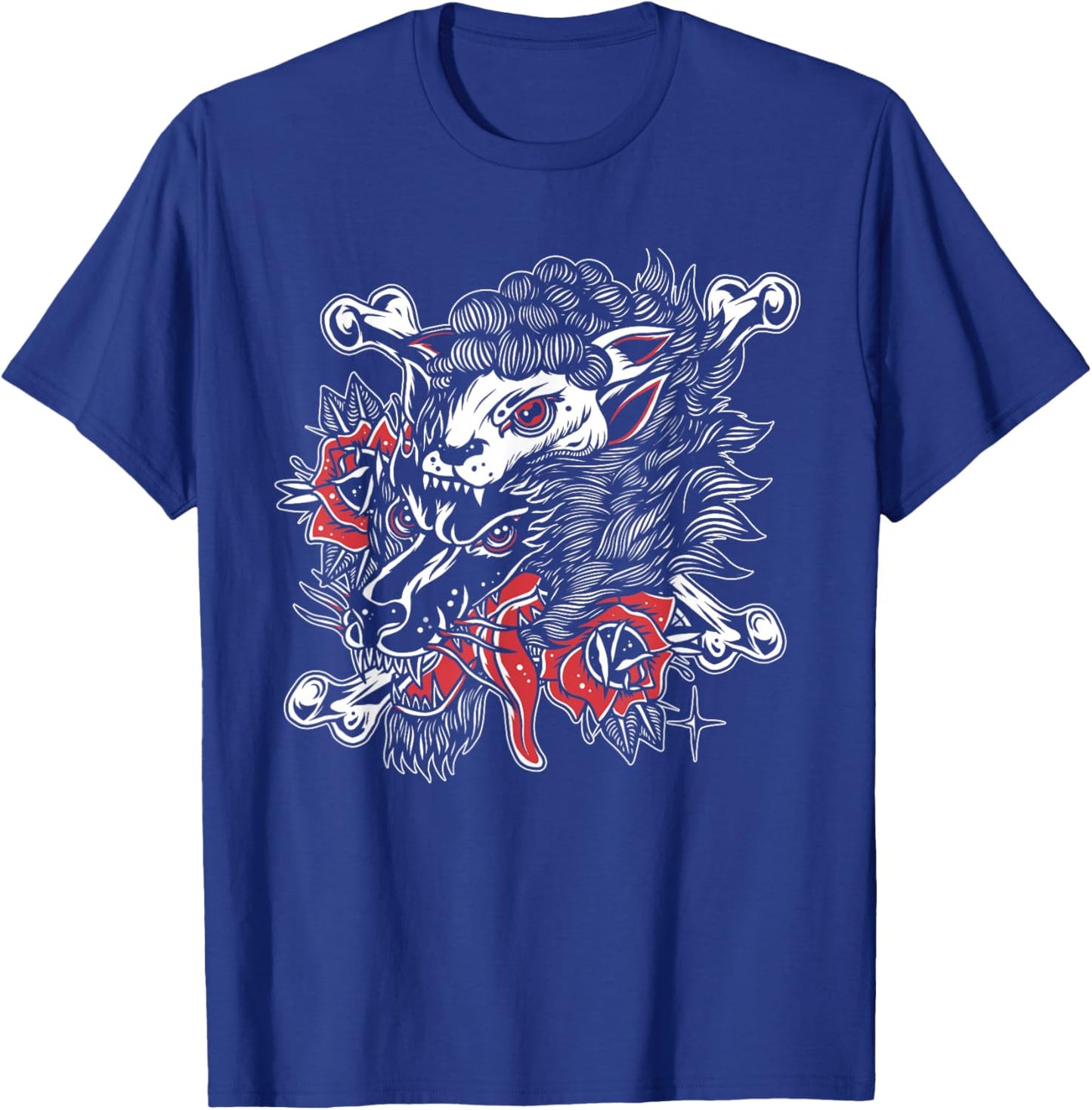 Wolf In Sheep's Clothing American Traditional Tattoo Flash T-Shirt - T-Shirt | Royal