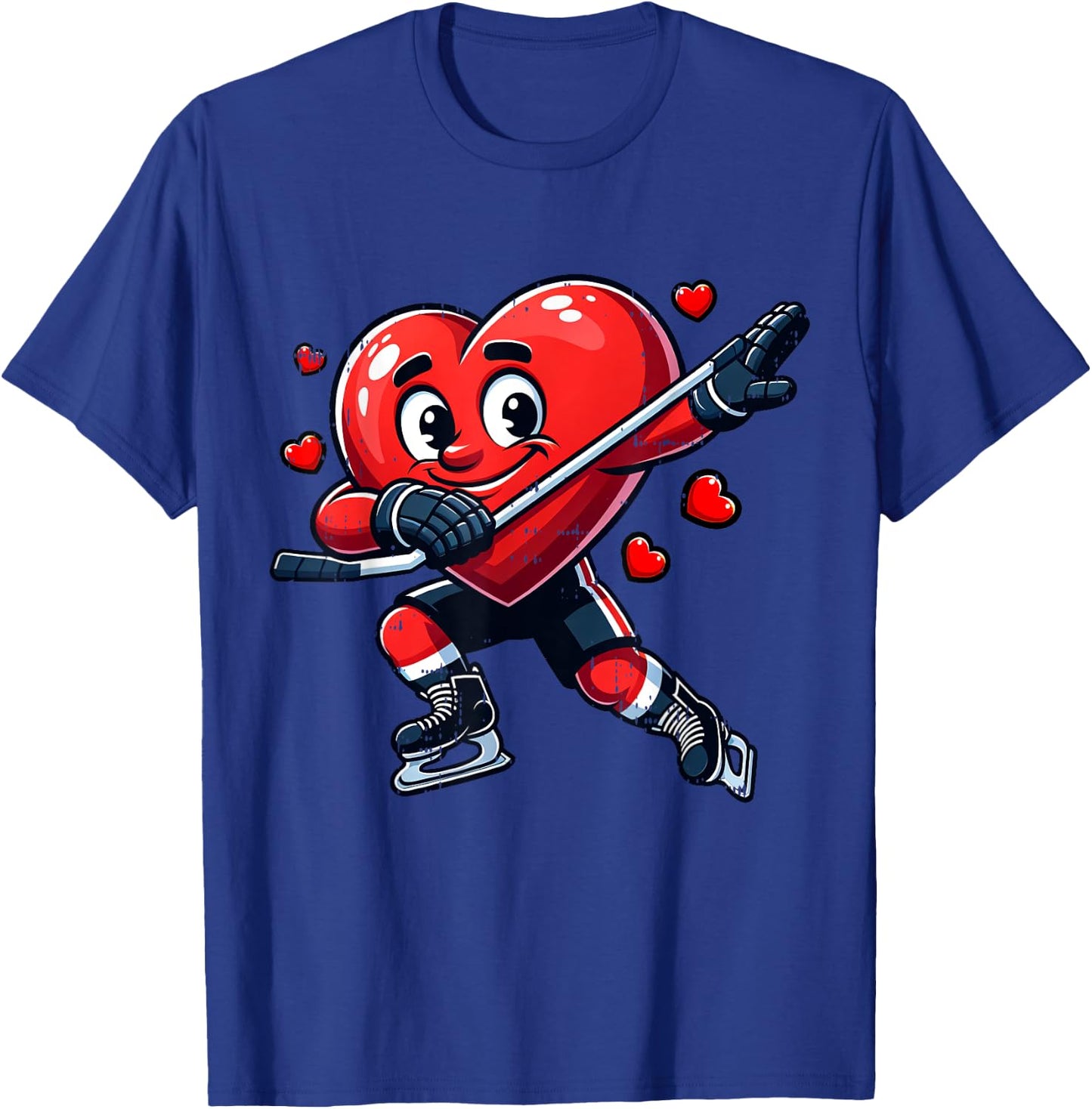 Ice Hockey Heart Dabbing Valentines Day Kids Boys T-Shirt - T-Shirt | Royal