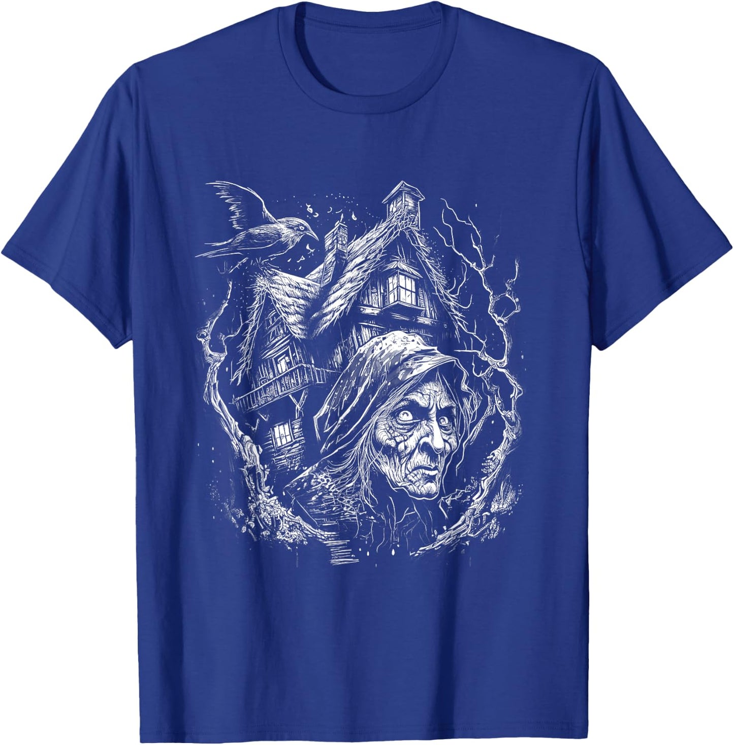 Walking House on Chicken Legs Slavic folklore Baba Yaga Art T-Shirt - T-Shirt | Royal