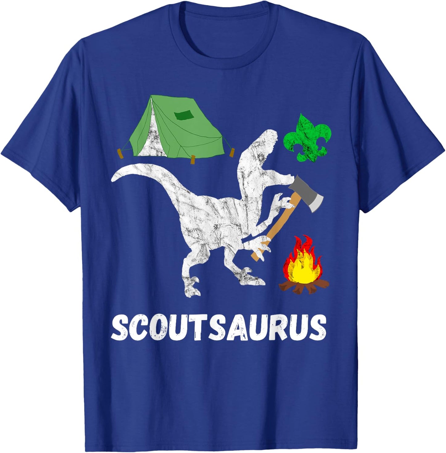 Scout Dinosaur Scout Dino Funny Camper T-Rex T-Shirt - T-Shirt | Royal
