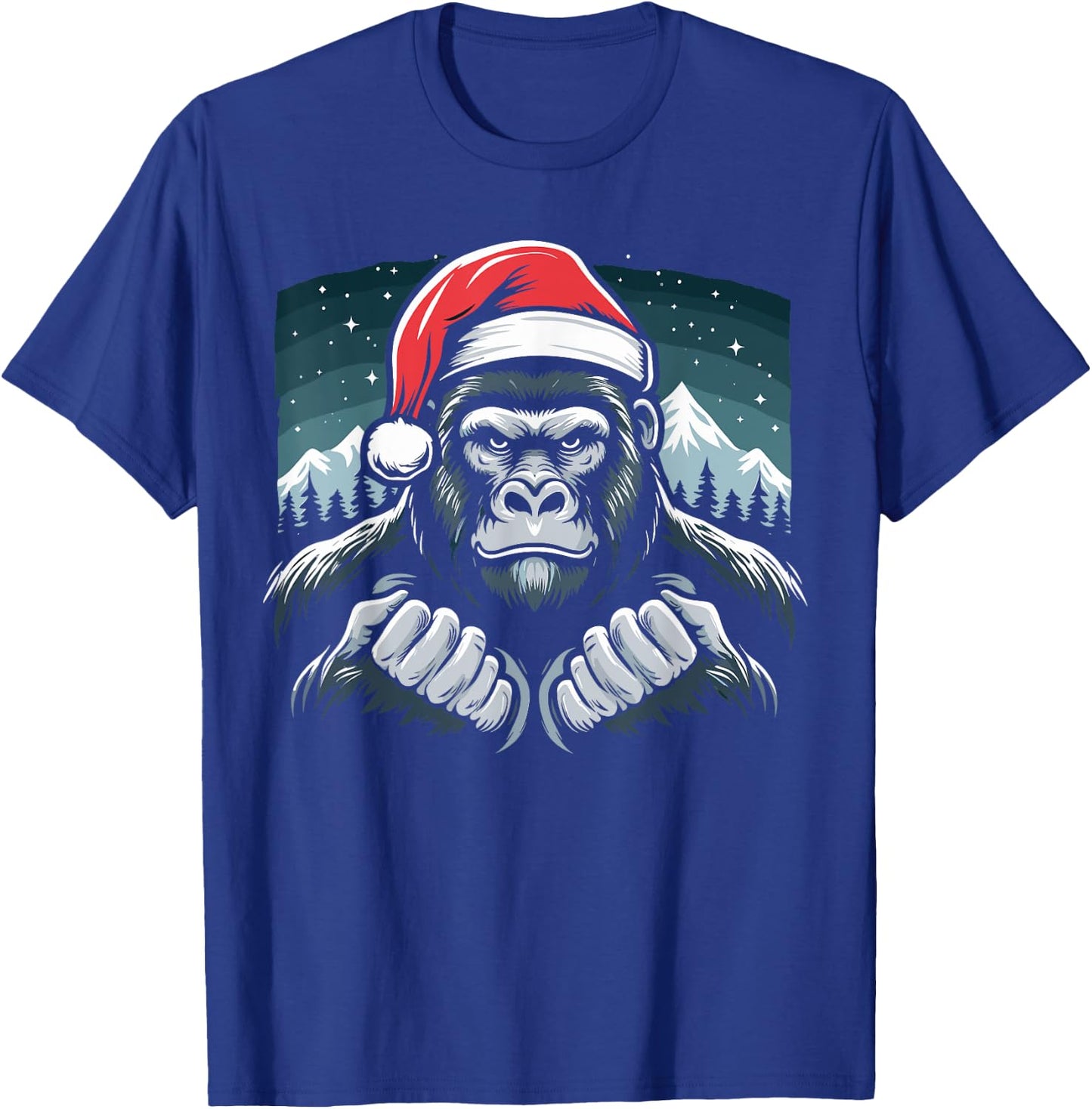 Gorilla Christmas Santa Hat Gorilla Primate Animal T-Shirt - T-Shirt | Royal