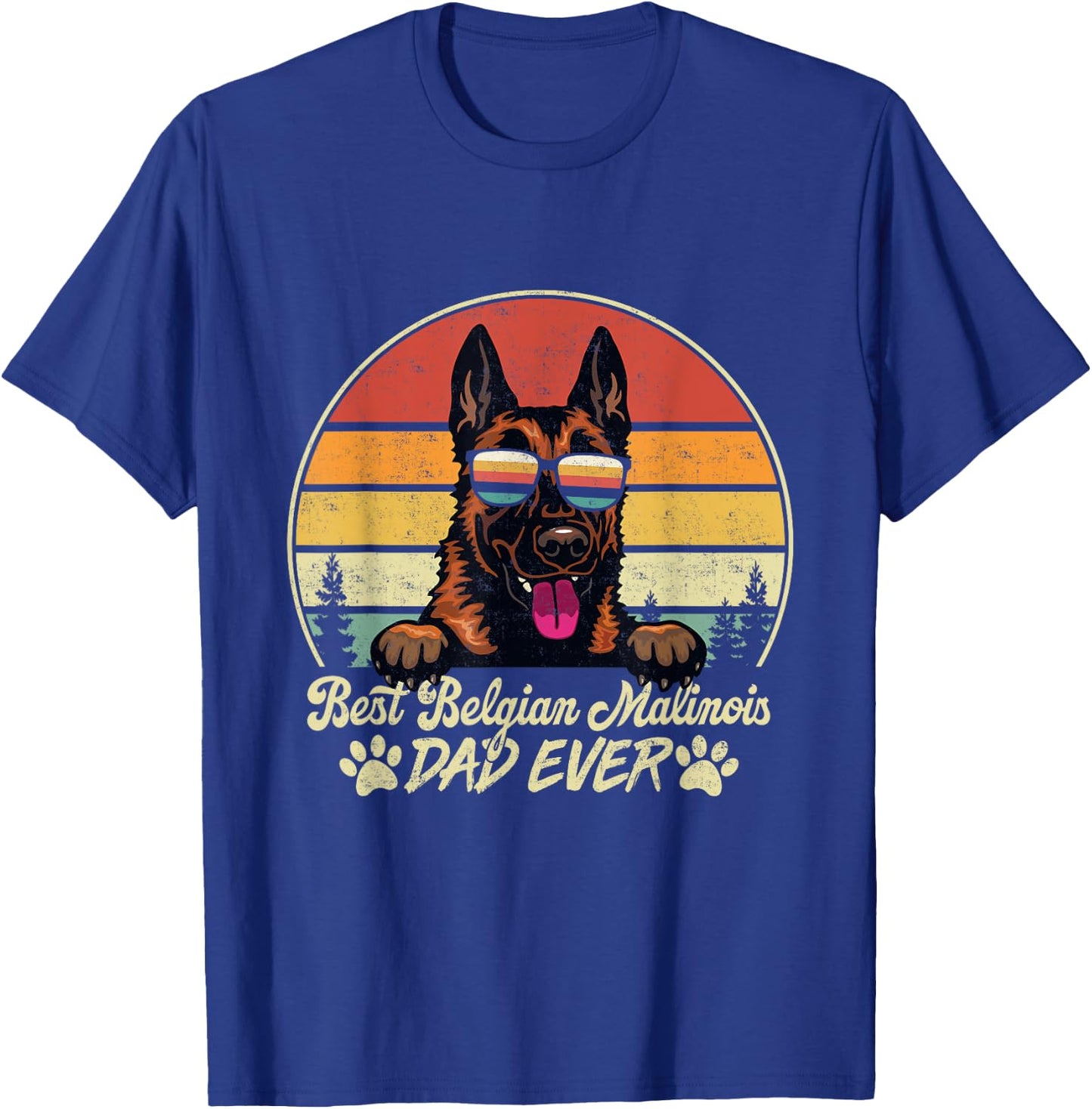 Best Belgian Malinois Dad Ever Vintage Retro Dog Fathers Day Men T-Shirt - T-Shirt | Royal