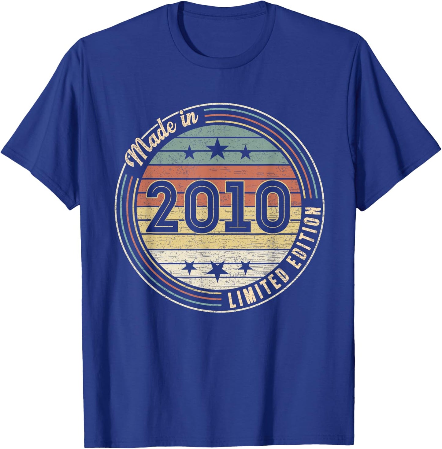 Made In 2010 15th Year Old Birthday Gifts Limited Edition T-Shirt - T-Shirt | Royal