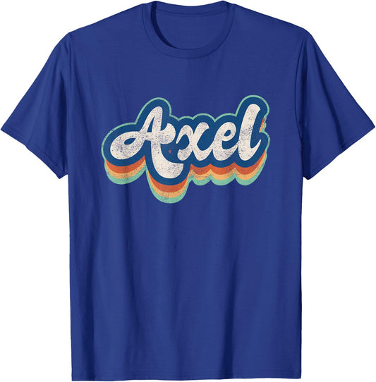 Axel First Name Boy Vintage Style 70s 80s Personalized T-Shirt - T-Shirt | Royal