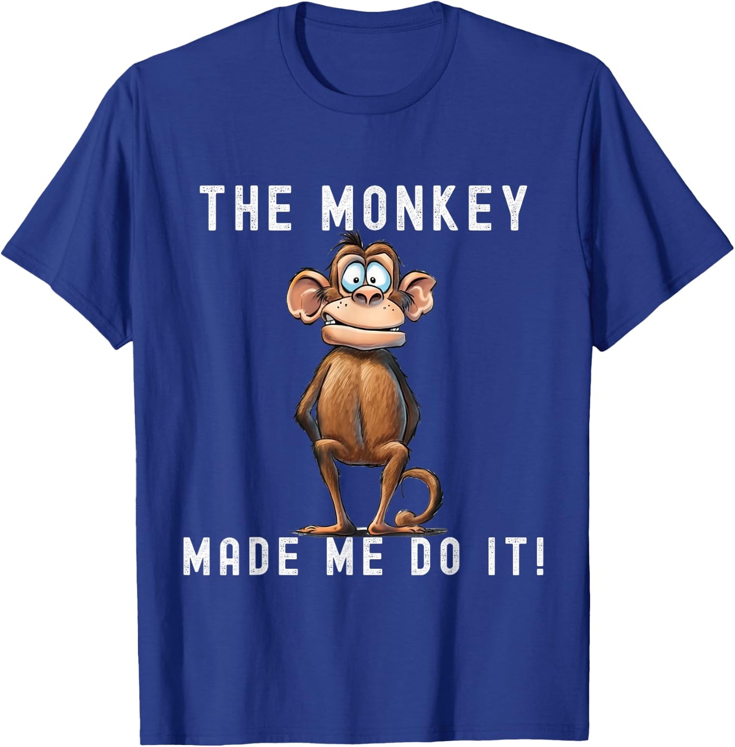 Playful Primate Shenanigans - "The Monkey Made Me Do It!" T-Shirt - T-Shirt | Royal