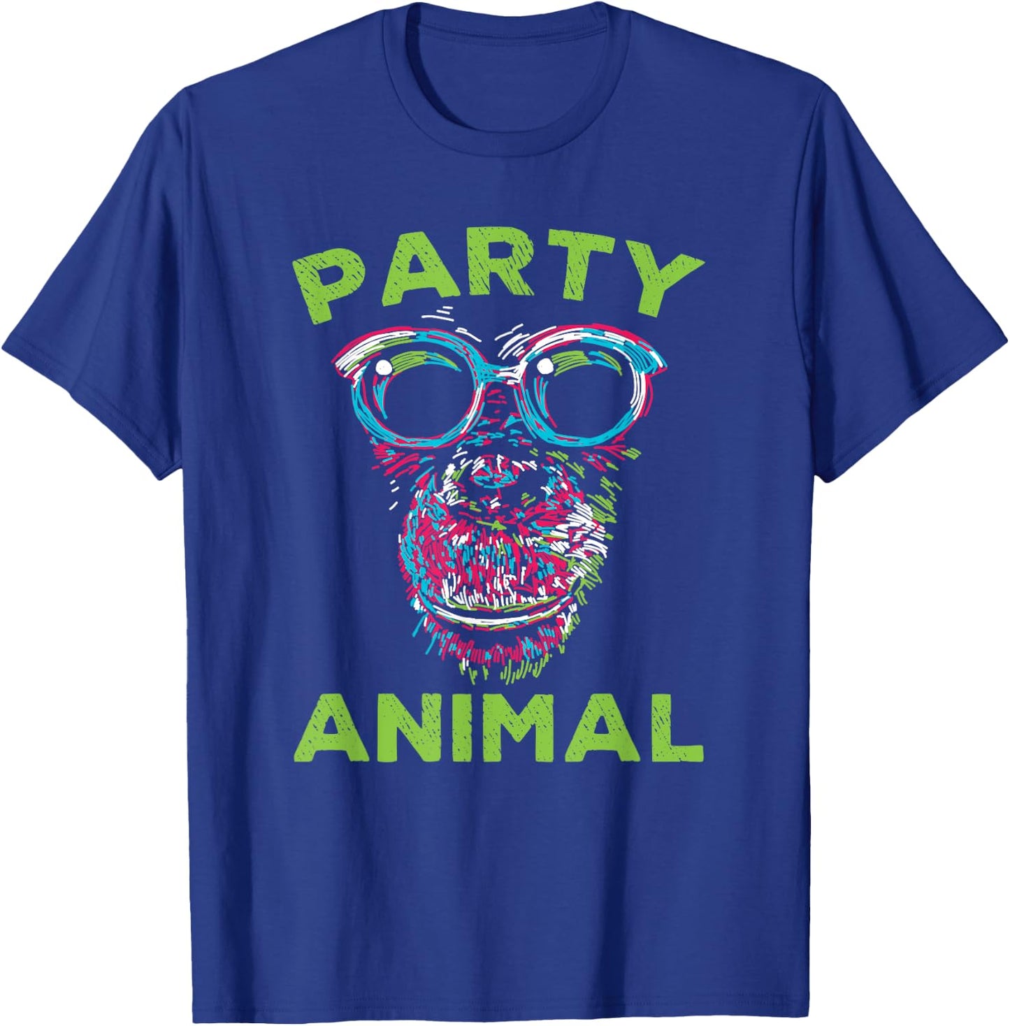Cute Chimpanzee Party Animal Lover Colorful Monkey T-Shirt - T-Shirt | Royal