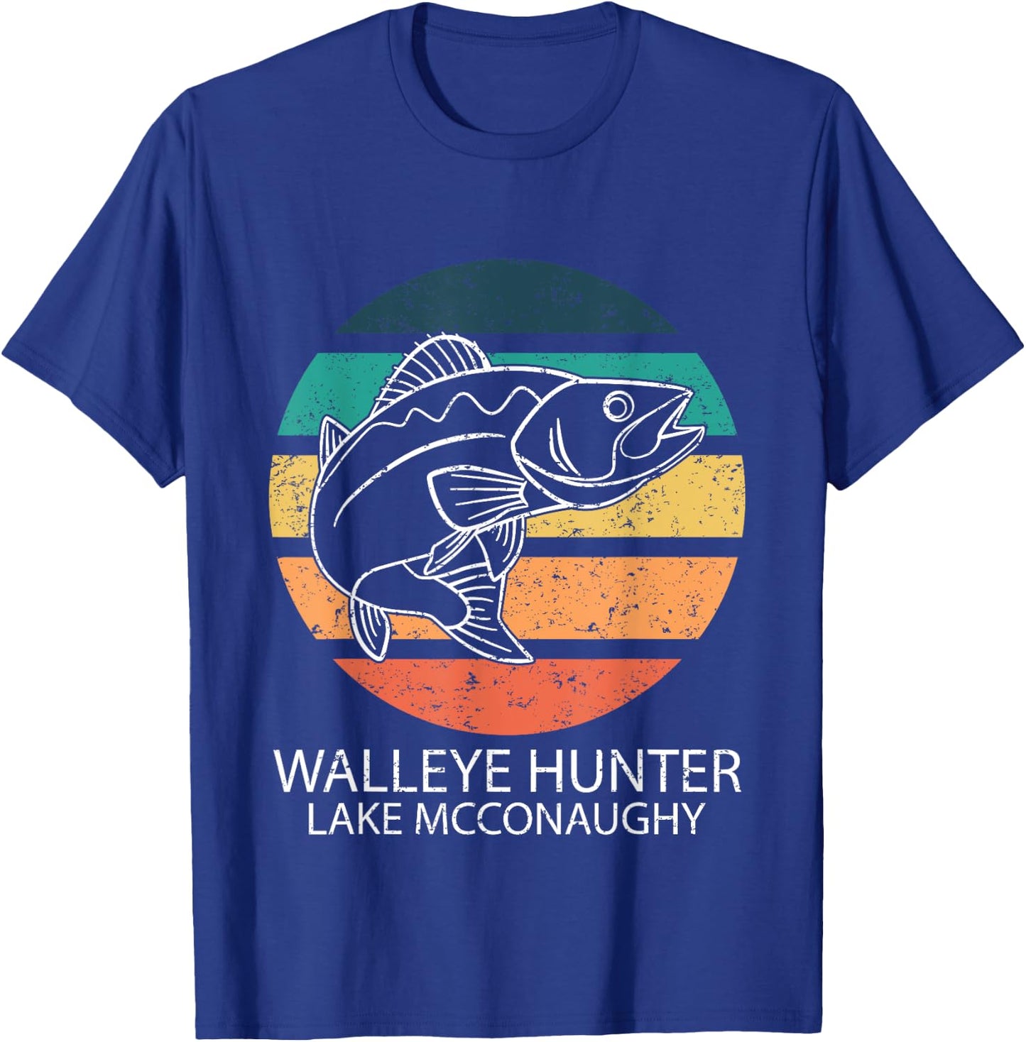 Walleye Hunter Lake Mcconaughy T-Shirt - T-Shirt | Royal
