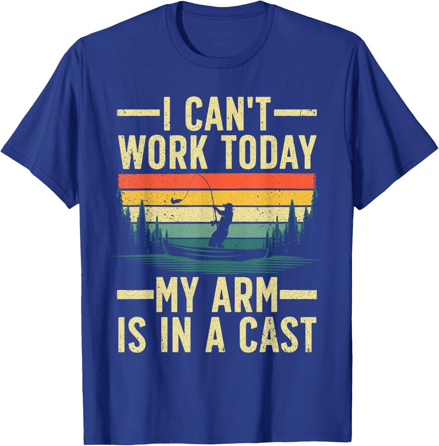 Funny Fishing Women Fisherman Arm Cast Fish Hunting T-Shirt - T-Shirt | Royal
