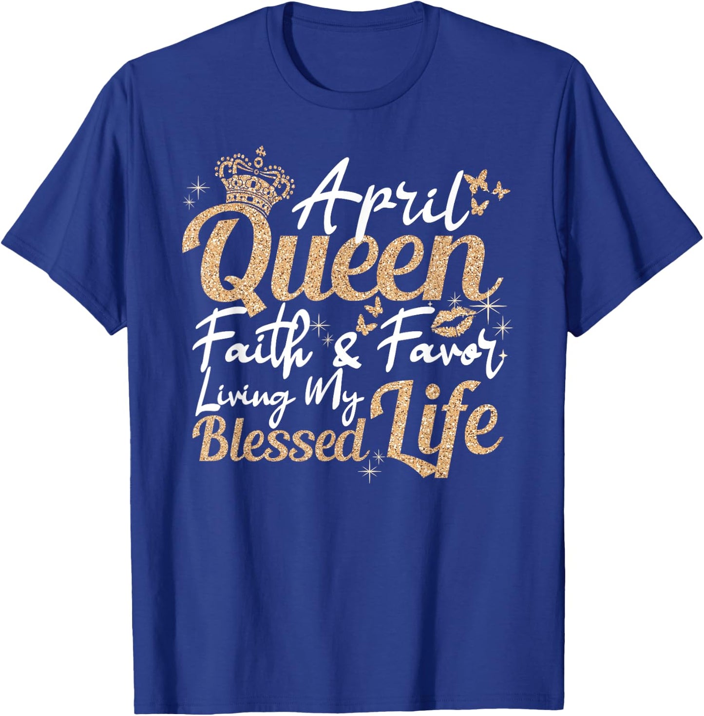 April Queen Diva A Girl Was Born In April Bday Party T-Shirt - T-Shirt | Royal