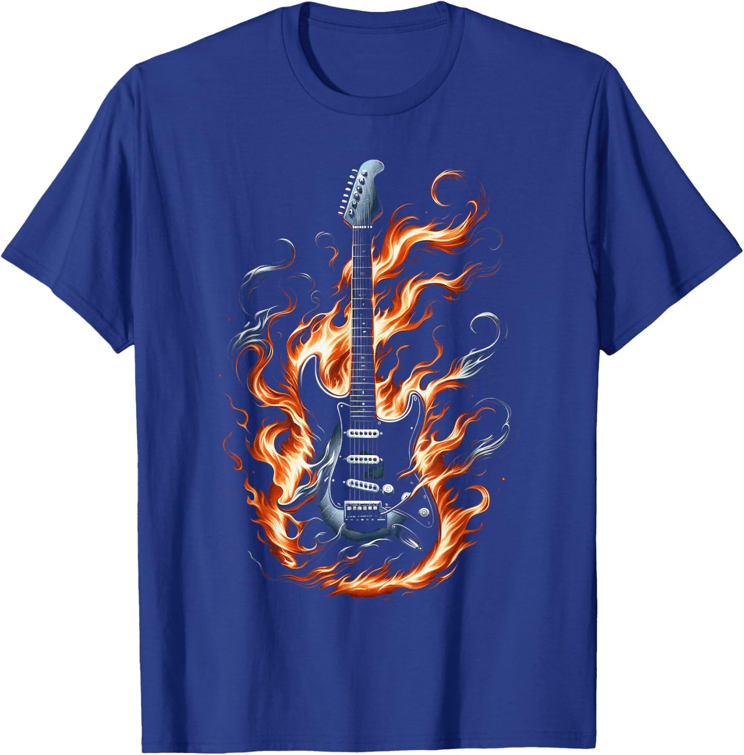 Electric guitar with flames T-Shirt - T-Shirt | Royal
