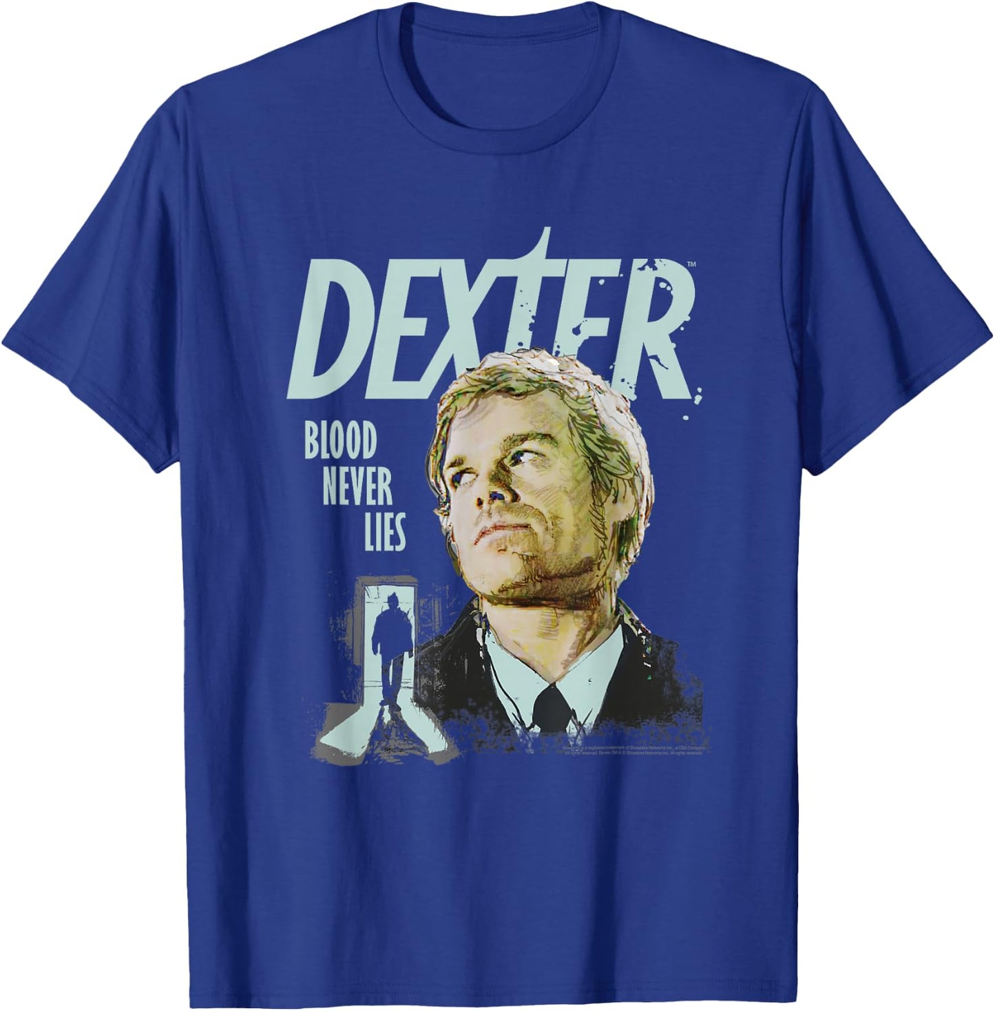 Dexter Portrait Illustration Blood Never Lies TV Show T-Shirt - T-Shirt | Royal