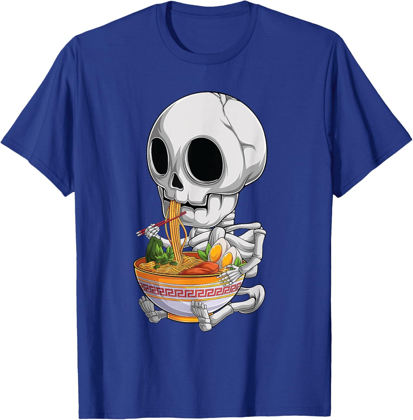 kawaii japanese anime Skeleton Halloween ramen Food Lovers T-Shirt - T-Shirt | Royal